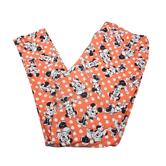 LuLaRoe Disney Minnie Mouse Polka Dot Leggings Tall & Curvy Stretch Soft - Picture 1 of 5